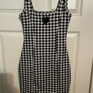 SHEIN Black and White‎ Gingham Mini Dress
